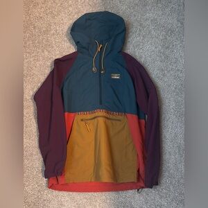 L.L. Bean Blue and Red Hooded Windbreaker
